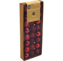 Weihnachtsbaumschmuck Set mit 24 roten Kugeln in Verpackung