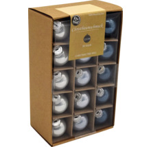 Verpackung mit 30 Christbaumkugeln aus Glas, circa 2,5 cm groß