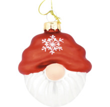 Weihnachtsbaumanhänger in Form eines Zwerges mit Schneeflocke