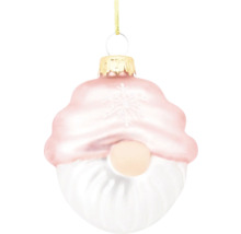 Weihnachtskugel als Zwerg mit Mütze und Aufhänger