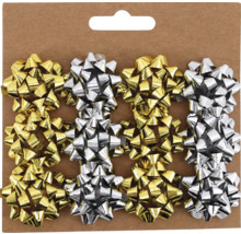 Geschenkband Schleifen, goldfarben und silberfarben, im Set