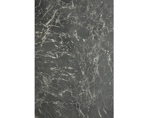 PVC-Boden Slash Beton-Optik grauschwarz 400 cm breit (Meterware) Muster einer dunklen Marmorfliese mit hellen Adern.