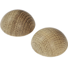 Zwei Möbelknöpfe aus Holz