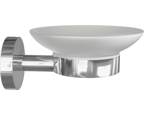 Seifenschale zur Wandmontage aus Glas und Metall