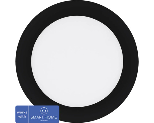 LED Einbauleuchte EGLO crosslink.z Crosslink-Z LED 10,5 W 1520 lm 2700 K 1 -flammig Ø 165 mm schwarz IP 44, 1 Stück - Kompatibel mit SMART HOME by hornbach Runde Deckenleuchte mit Smart Home Funktion