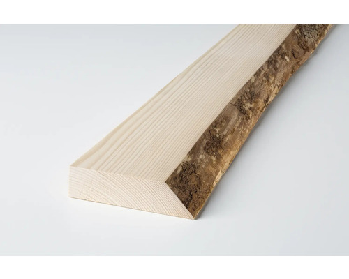 Massivholzbrett Schwarzwald Tanne einseitig unbesäumt 1220 x 140 x 40 mm Holzbrett mit Baumkante