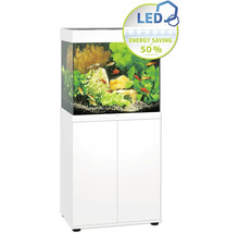 Komplettes Aquarium mit Schrank und LED-Beleuchtung für energieeffizientes Betreiben.