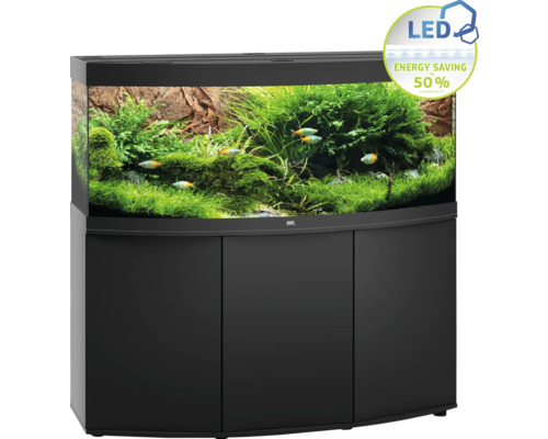 Komplettes Aquarium mit Unterschrank, inklusive LED-Beleuchtung und 50 Prozent Energieeinsparung