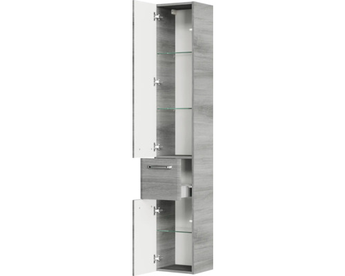 Hochschrank mit Schublade und Fächern für Badezimmer