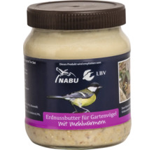 Erdnussbutter für Gartenvögel mit Mehlwürmern im Glas