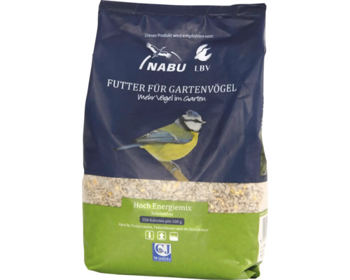 Wildvogelfutter CJ Wildlife Hoch-Energiemix Ganzjahresvogelfutter Packung Gartenvogelfutter mit NABU Logo