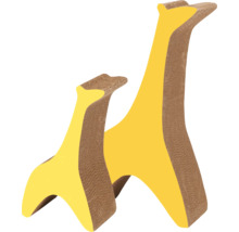 Zwei Kratzmöbel in Giraffenform aus Karton