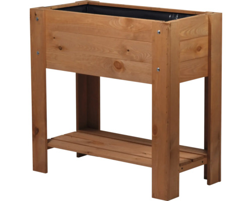 Hochbeet aus Holz mit Ablage