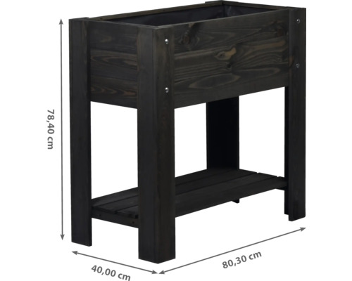 Hochbeet aus Holz mit den Maßen 78,40 cm Höhe, 40,00 cm Breite und 80,30 cm Länge