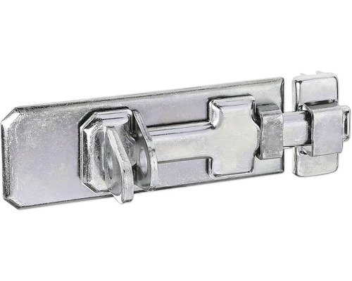 Sicherheits-Schlossriegel mit flachem Griff und Schlaufe 80 x 35 mm galv. verzinkt, dickschichtpassiviert Riegel aus Metall