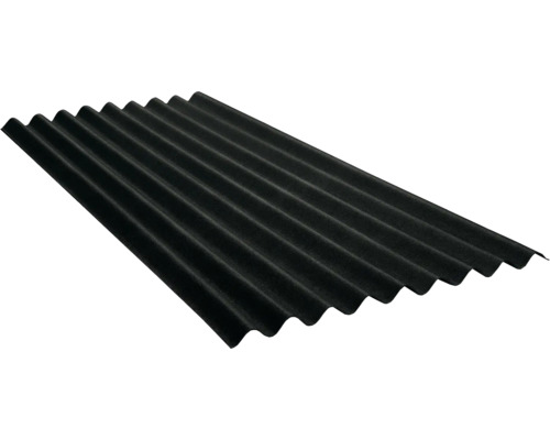Onduline® Bitumenwellplatte Base mit Sinus Profil 95/38 schwarz 2000 x 855 x 2,6 mm