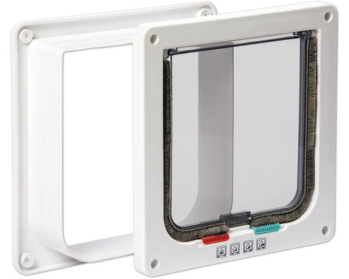 Katzenklappe mit transparentem Durchgang und Vierwegeverschluss