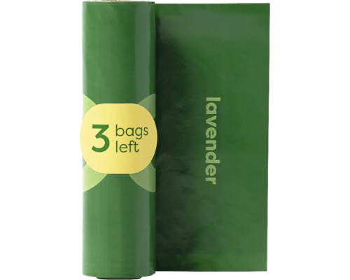 Rolle Müllbeutel mit dem Aufdruck Lavendel