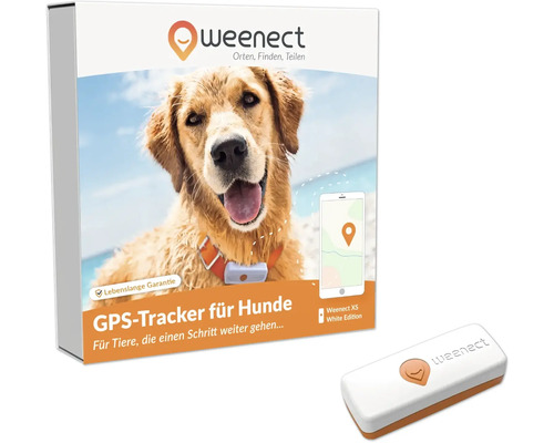 GPS Tracker weenect für Hunde 28 g, 6 x 2,4 x 1,5 cm, weiß