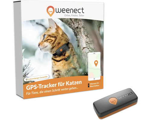 GPS Tracker weenect für Katzen 28 g, 6 x 2,4 x 1,5 cm, schwarz