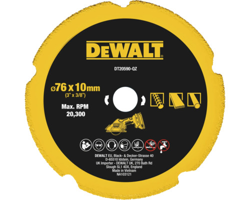 Diamanttrennscheibe DeWalt DT20590-QZ Multimaterial 76 mm, passend für DeWalt DCS438