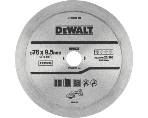 Diamanttrennscheibe DeWalt DT20591-QZ Fliesen 76 mm, passend für DeWalt DCS438