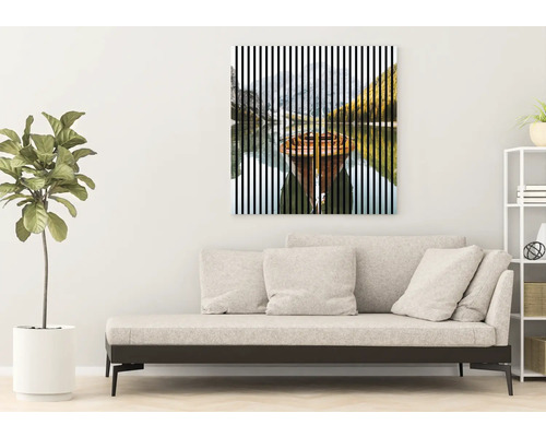 Dekoratives Wandbild mit See und Brunnen