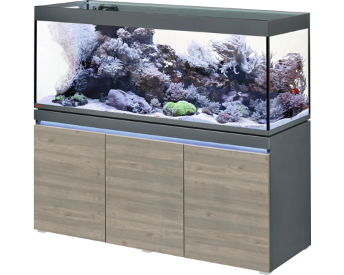 Aquariumkombination EHEIM incpiria 530 mit Förderpumpe und beleuchtbaren Unterschrank graphit/ rustic Eiche (ohne Aquarium Beleuchtung)