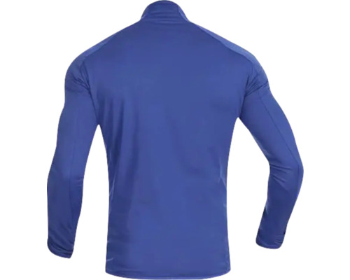 Blaues Langarmshirt mit Reißverschluss am Kragen, Rückansicht