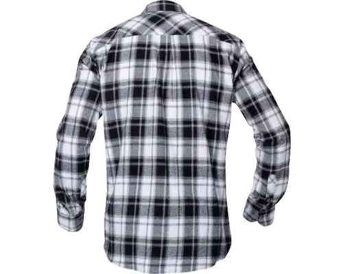 Schwarz-weiß kariertes Flanellhemd, Rückansicht