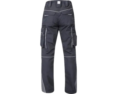Graue Arbeitshose mit mehreren Taschen von hinten
