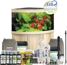 Komplettes Aquarium Set mit Filteranlage, Bodengrund, Wasseraufbereitung, Dünger, Thermometer und Fischfutter