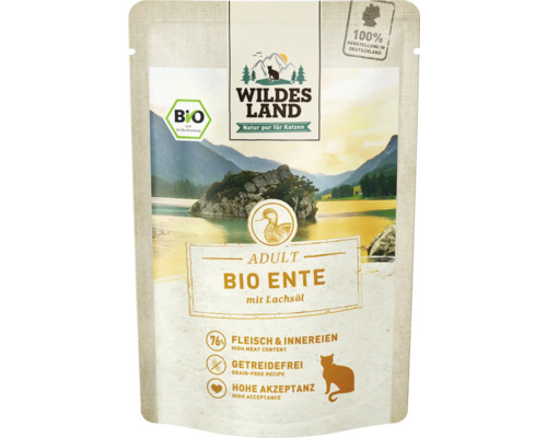 Katzenfutter nass WILDES LAND 6er Bio Probierbox 510 g mit wertvollen Superfoods, getreidefrei, Glutenfrei 510 g