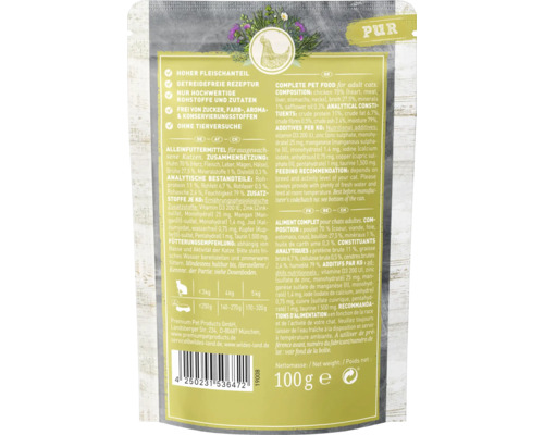 Wildes Land Katzenfutter Huhn, 100 Gramm