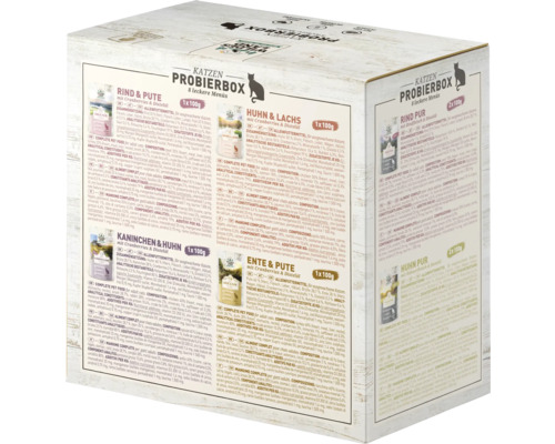 Katzenfutter Probierset mit verschiedenen Geschmacksrichtungen