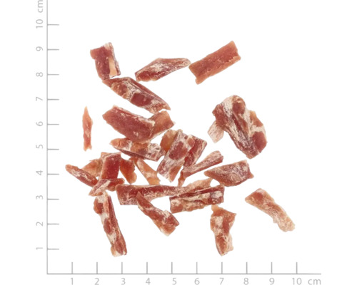 Stücke getrocknetes Hühnerfleisch