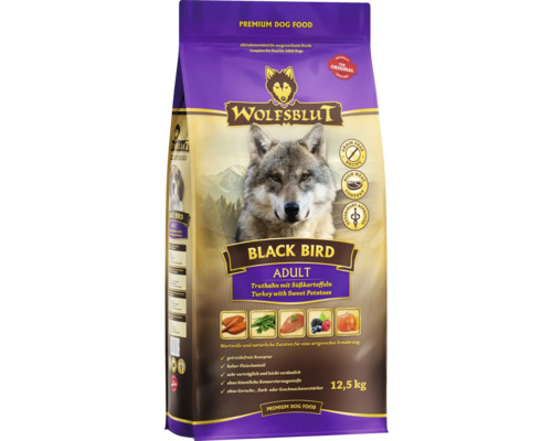 Wolfsblut Black Bird Adult Trockenfutter für Hunde, 12,5 Kilogramm