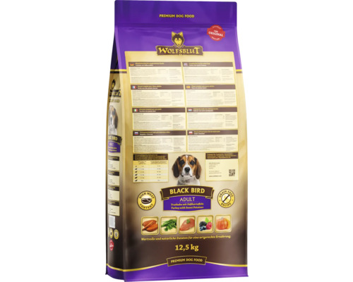 Wolfsblut Black Bird Adult Hundefutter, 12,5 kg Packung