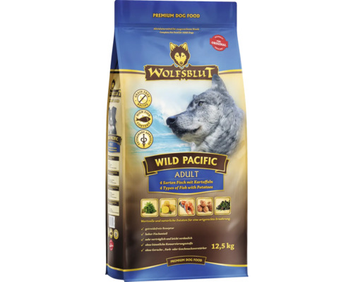 Wolfsblut Wild Pacific Adult Hundefutter mit Fisch und Kartoffeln in 12,5 Kilogramm Packung