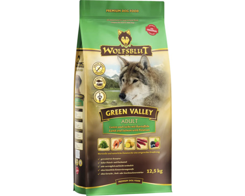 Wolfsblut Green Valley Adult Hundetrockenfutter mit Lamm und Lachs, 12,5 kg