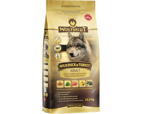 Wolfsblut Trockenfutter Wild Duck and Turkey Adult 12,5 Kilogramm Packung