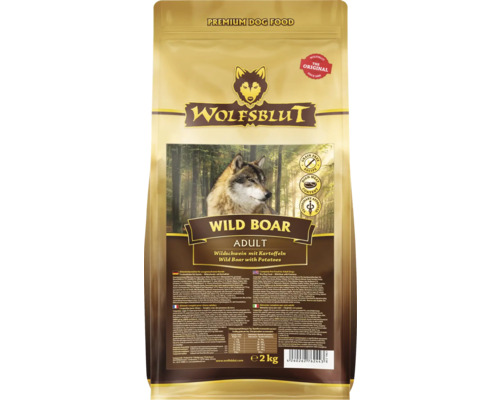 Hundefutter trocken WOLFSBLUT Wild Boar Wildschwein und Wasserbüffel mit wertvollen Superfoods, getreidefrei, Glutenfrei 2 kg