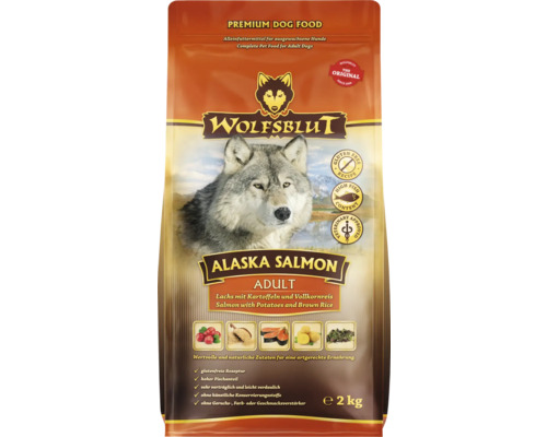 Hundefutter trocken WOLFSBLUT Alaska Salmon Lachs + Kartoffeln + Reis mit wertvollen Superfoods, getreidefrei, Glutenfrei 2 kg
