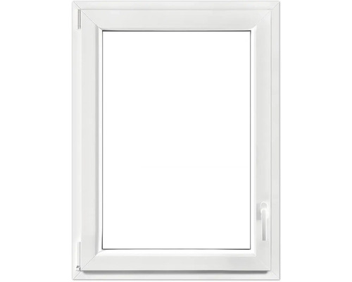 Kellerfenster Dreh-Kipp Kunststoff RAL 9016 verkehrsweiß 600x800 mm DIN Links Weißes Kunststofffenster mit Griff