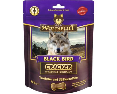 Hundesnack WOLFSBLUT Black Bird Cracker mit wertvollen Superfoods, getreidefrei, Glutenfrei 225 g