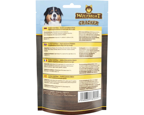 Wolfsblut Cracker Cold River Hundeergänzungsfutter mit Forelle und Süßkartoffeln für Hunde aller Altersstufen