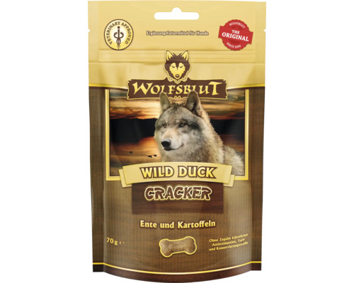 Hundesnack WOLFSBLUT Wild Duck Cracker mit wertvollen Superfoods, getreidefrei, Glutenfrei 70 g
