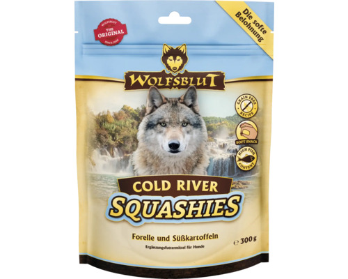 Hundesnack WOLFSBLUT Cold River Squashies mit wertvollen Superfoods, getreidefrei, Glutenfrei 300 g