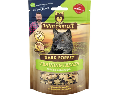Hundesnack WOLFSBLUT Dark Forest Training Treats mit wertvollen Superfoods, getreidefrei, Glutenfrei 70 g