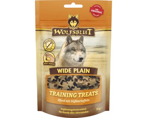 Hundesnack Wolfsblut Wide Plain Training Treats 70 g Wolfsblut Wide Plain Trainingsleckerlis für Hunde, Pferd mit Süßkartoffeln, 70 Gramm